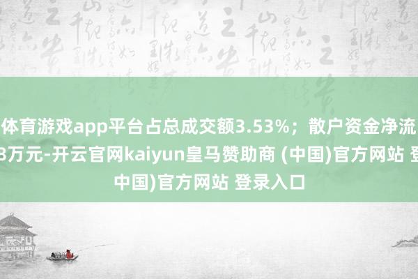 体育游戏app平台占总成交额3.53%;散户资金净流入51.88万元-开云官网kaiyun皇马赞助商 (中国)官方网站 登录入口