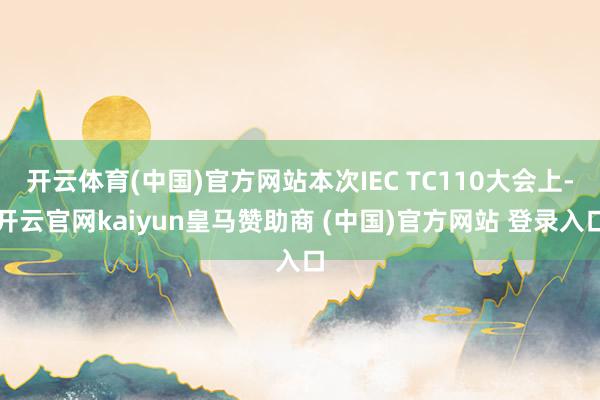 开云体育(中国)官方网站本次IEC TC110大会上-开云官网kaiyun皇马赞助商 (中国)官方网站 登录入口